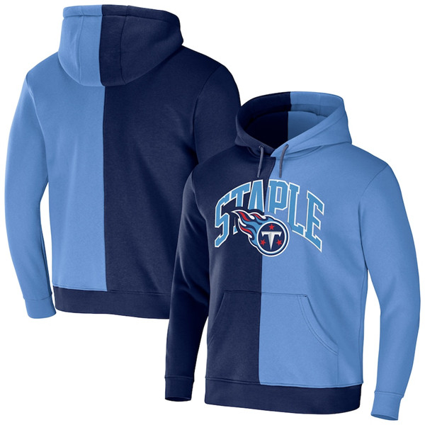 Men's Tennessee Titans Navy/Blue Split Logo Pullover Hoodie